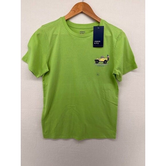 Crown & Ivy Other - Boys Crown &‎ Ivy Green T-Shirt Jeep/Fishing/Southern NWT Size Large
